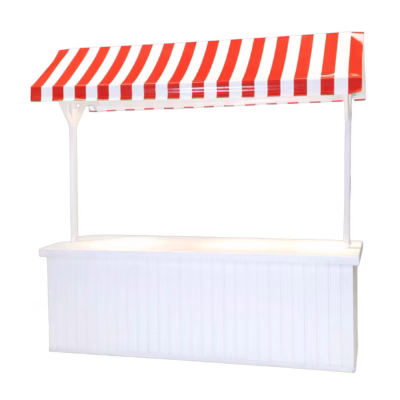 Marktstand Sylt L rot/weiß – Buffetmobiliar mieten bei Unique Event Rental Hamburg
