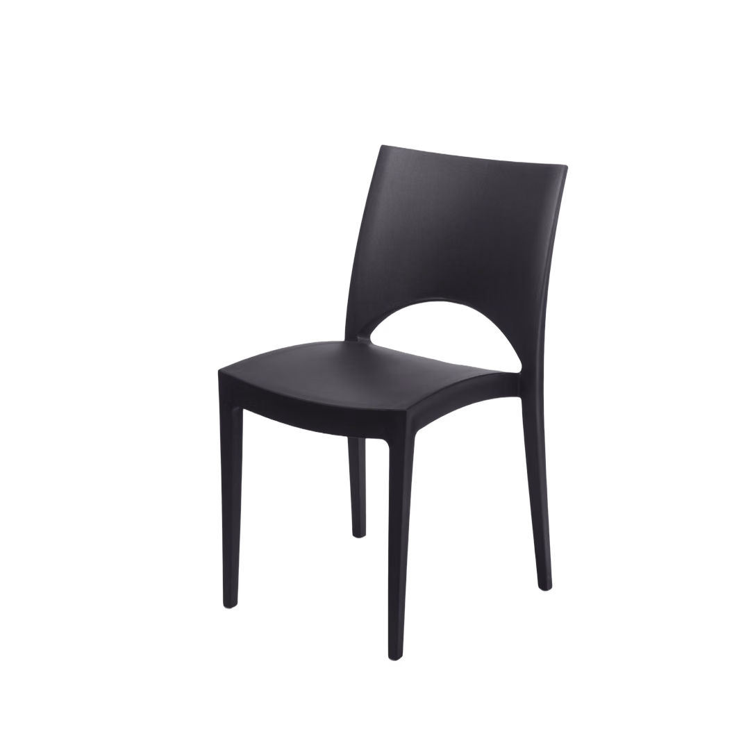 Stuhl Apollo schwarz in Kunststoff – Stühle / Bänke / Zubehör mieten bei Unique Event Rental Hamburg