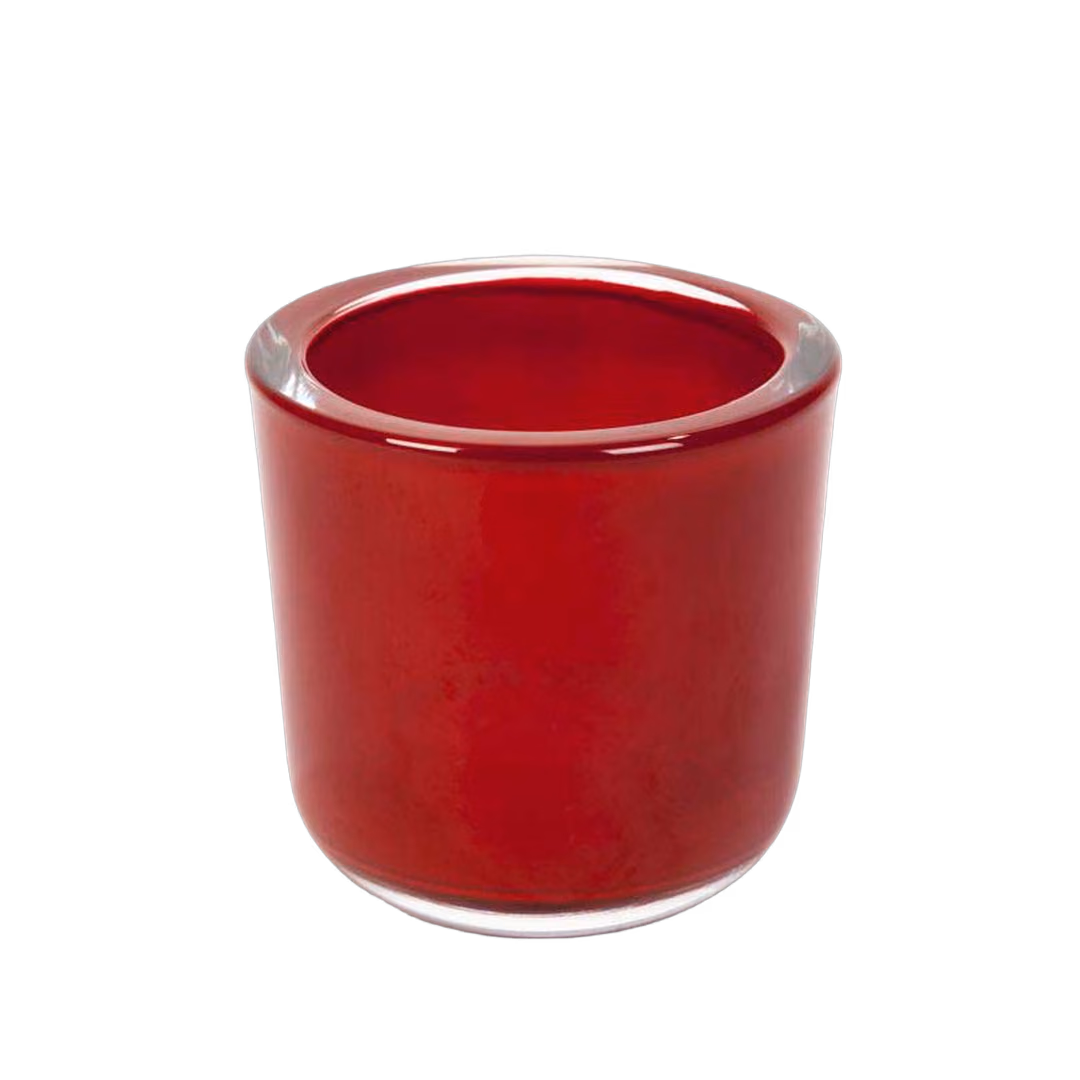 Red Bowl in Klarglas rot – Windlichter / Kerzenleuchter mieten bei Unique Event Rental Hamburg