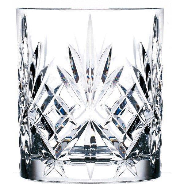 Tumbler Melodia aus klarem Kristallglas mit facettiertem Schliff