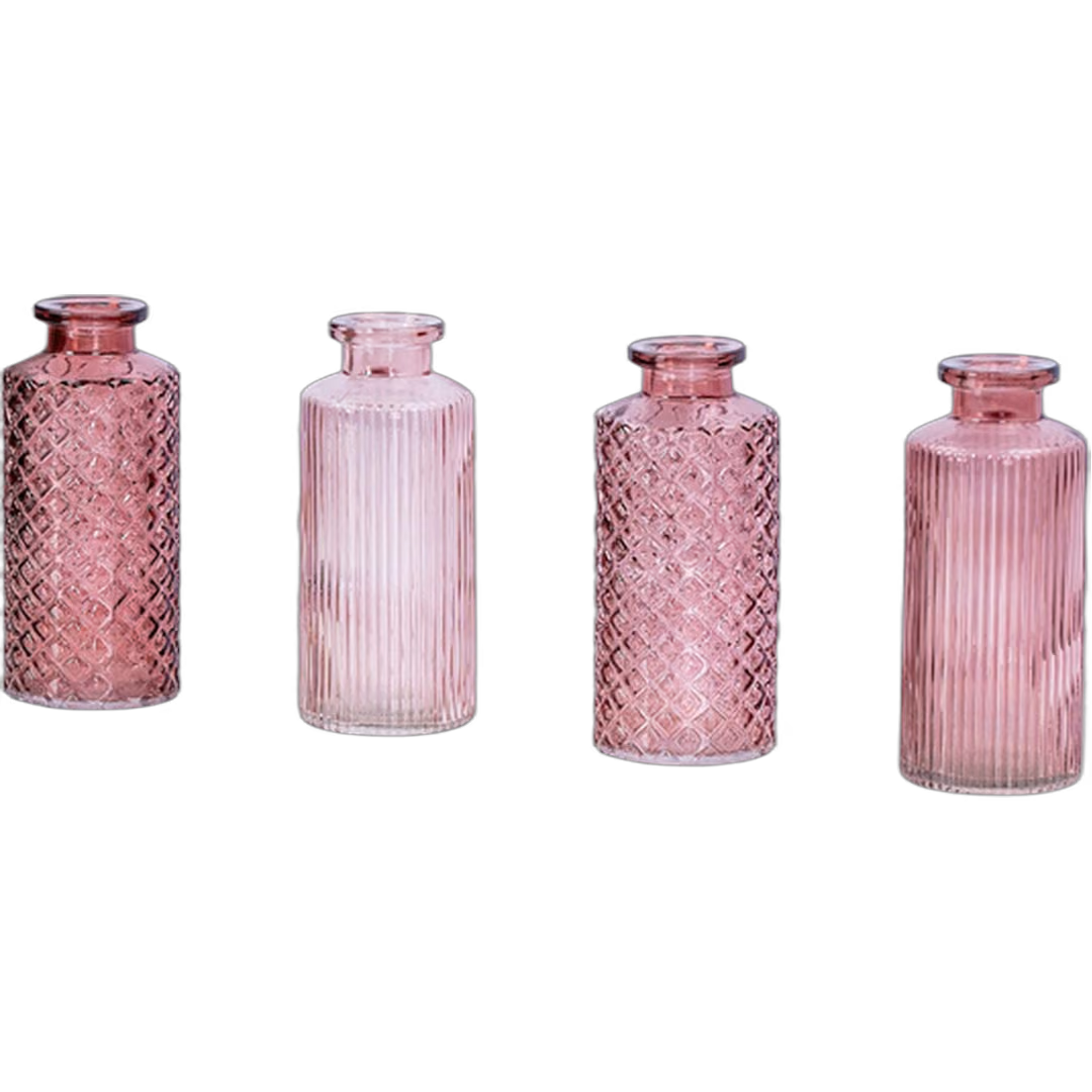 Vase Paris in rose, Glas – Vasen mieten bei Unique Event Rental Hamburg