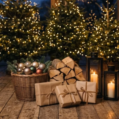 Weihnachtlicher Tannen-Dekorationspunkt – Weihnachten mieten bei Unique Event Rental Hamburg